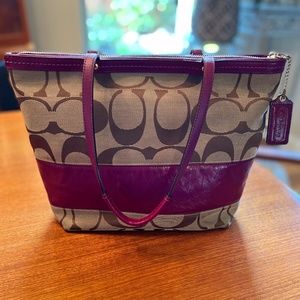 Vintage Coach Burgundy Monogram Chelsea Tote Purse